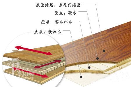 圣象·康树明斯克橡木地板的结构示意图